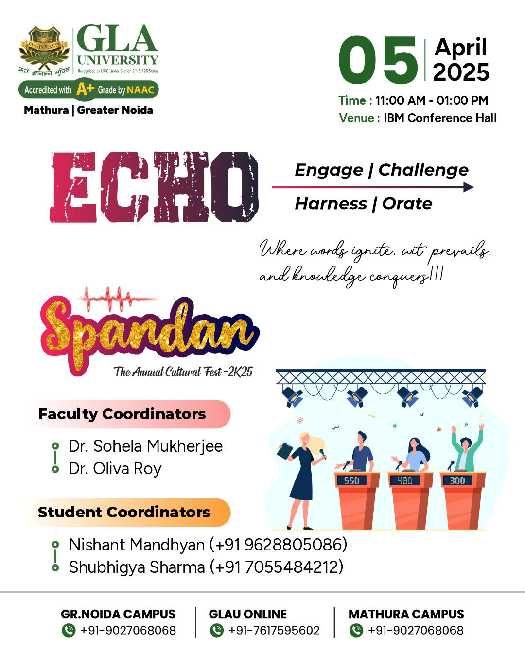 ECHO 2K25 – Engage | Challenge | Harness | Orate poster
