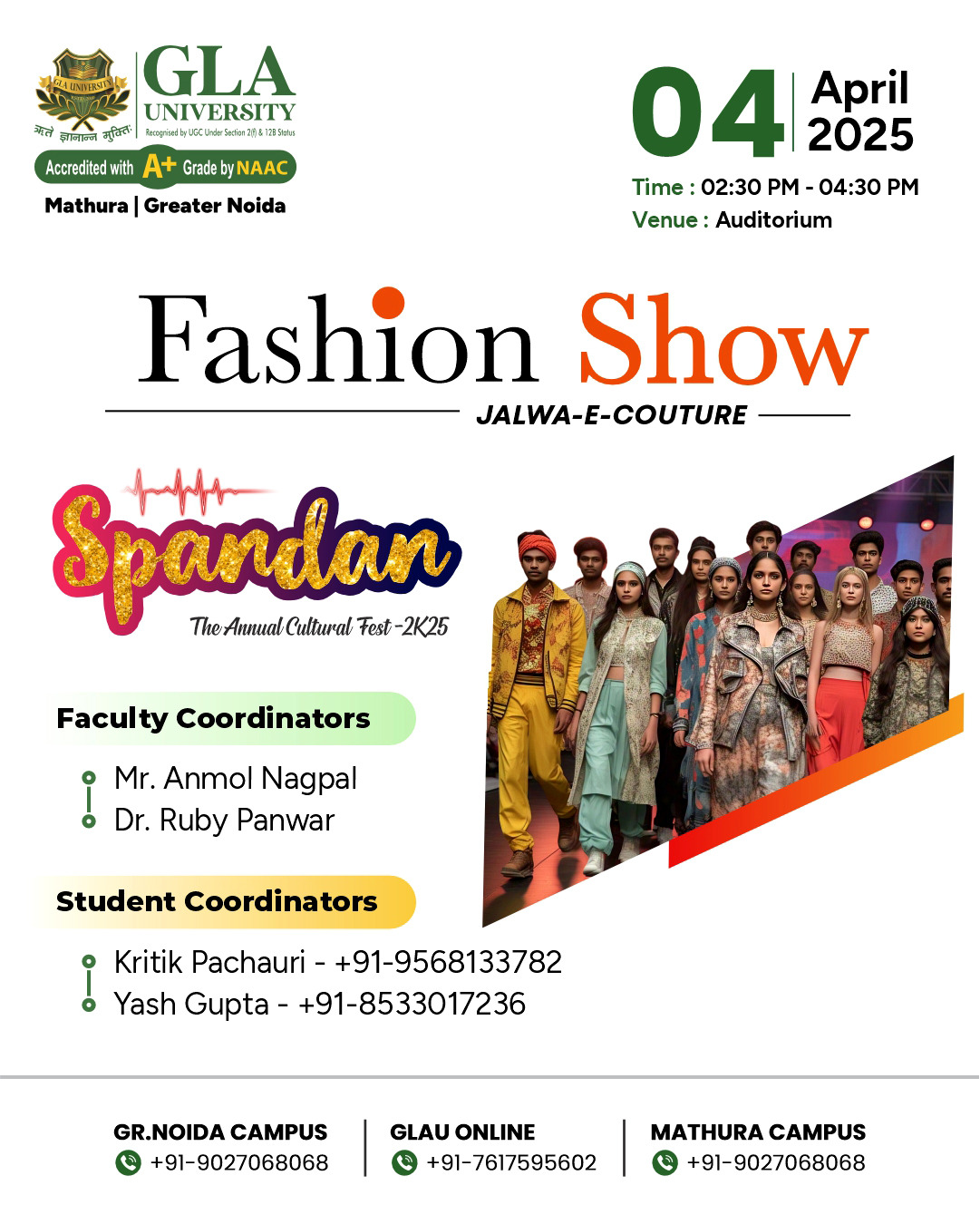 JALWA-E-COUTURE: FASHION SHOW - SPANDAN 2K25 poster